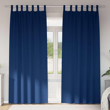 Vidaxl zwart-out gordijnen met ringen 2 pcs donkerblauw 245 x 140 cm