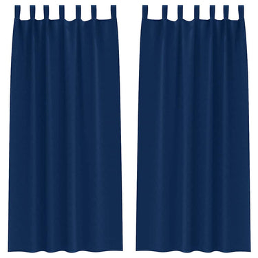Vidaxl zwart-out gordijnen met ringen 2 pcs donkerblauw 260 x 140 cm