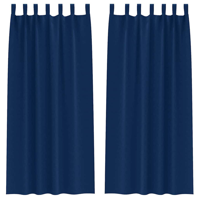 Afbeelding laden in galerijviewer, Vidaxl zwart-out gordijnen met ringen 2 pcs donkerblauw 260 x 140 cm
