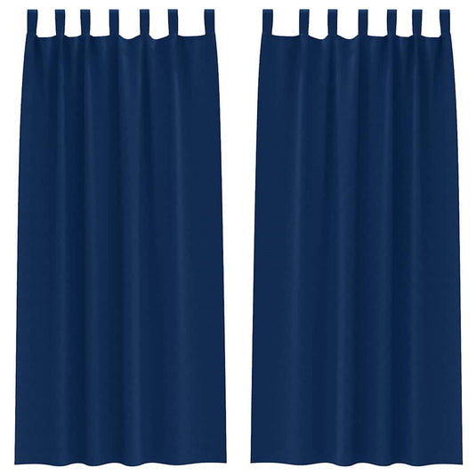 Vidaxl zwart-out gordijnen met ringen 2 pcs donkerblauw 260 x 140 cm
