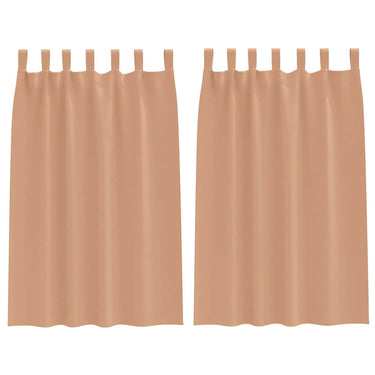 Vidaxl zwart-out gordijnen met ringen 2 pcs licht bruin 175 x 140 cm