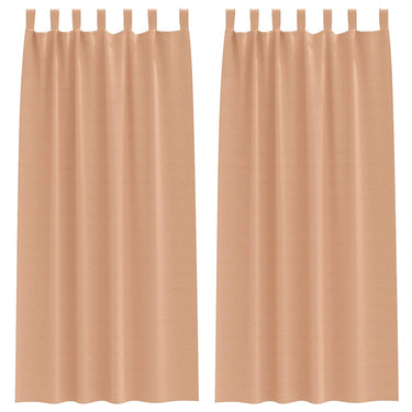Vidaxl zwart-out gordijnen met ringen 2 pcs licht bruin 225 x 140 cm