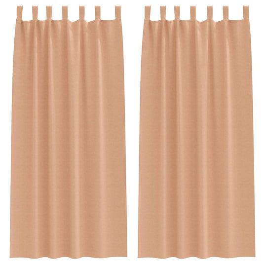 Vidaxl zwart-out gordijnen met ringen 2 pcs licht bruin 225 x 140 cm