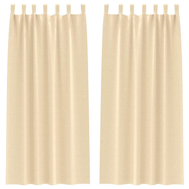 Vidaxl zwart-out gordijnen met ringen 2 pcs crème 260 x 140 cm