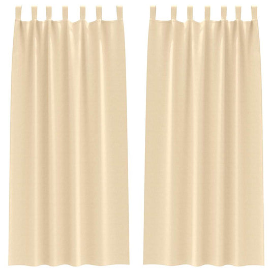 Vidaxl zwart-out gordijnen met ringen 2 pcs crème 260 x 140 cm
