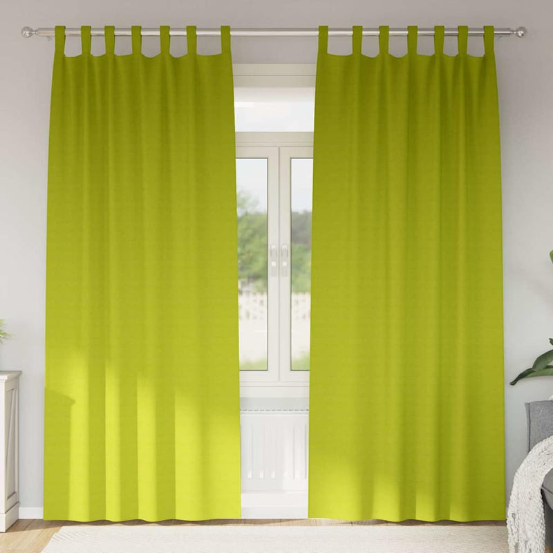 Chargez l'image dans la visionneuse de la galerie, Vidaxl zwart-out gordijnen met ringen 2 pcs groen 260 x 140 cm
