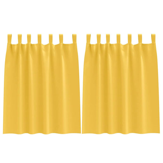 Vidaxl zwart-out gordijnen met ringen 2 pcs mosterdgeel 140 x 140 cm