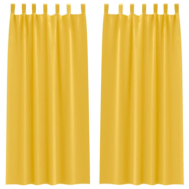 Vidaxl zwart-out gordijnen met ringen 2 pcs mosterdgeel 225 x 140 cm