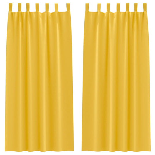 Vidaxl zwart-out gordijnen met ringen 2 pcs mosterdgeel 245 x 140 cm