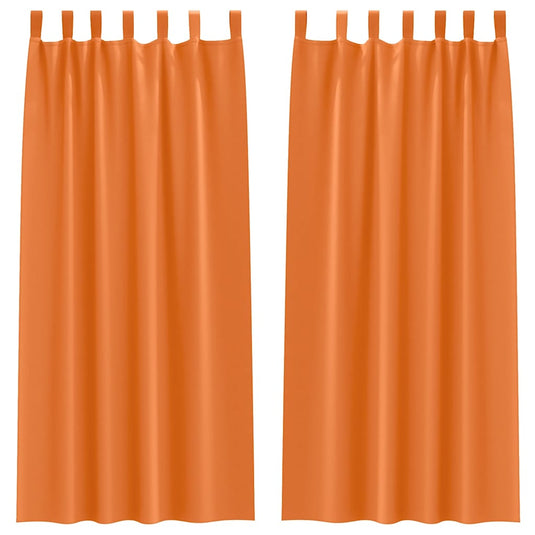 Vidaxl zwart-out gordijnen met ringen 2 pcs feloranje 245 x 140 cm