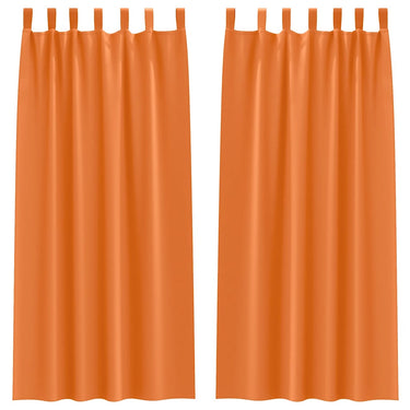 Vidaxl zwart-out gordijnen met ringen 2 pcs feloranje 260 x 140 cm