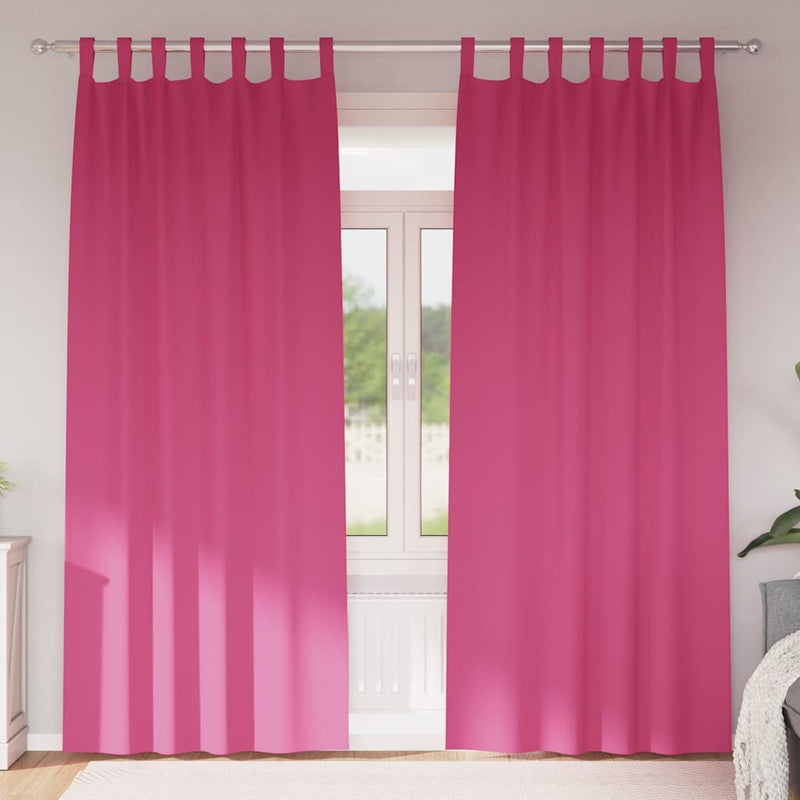 ギャラリービューアに画像をロードする, Vidaxl zwart-out gordijnen met ringen 2 pcs felroze 225 x 140 cm
