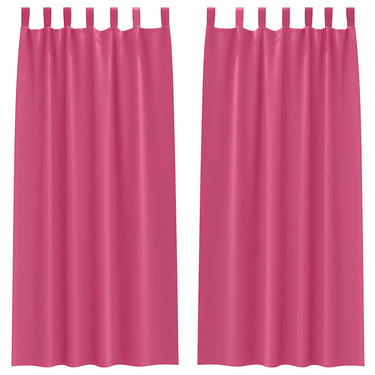 Vidaxl zwart-out gordijnen met ringen 2 pcs felroze 225 x 140 cm