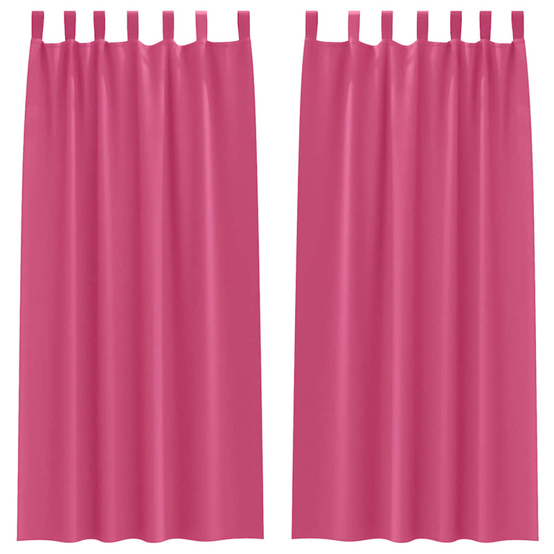 ギャラリービューアに画像をロードする, Vidaxl zwart-out gordijnen met ringen 2 pcs felroze 245 x 140 cm
