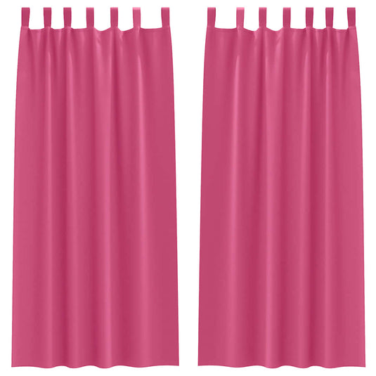 Vidaxl zwart-out gordijnen met ringen 2 pcs felroze 260 x 140 cm