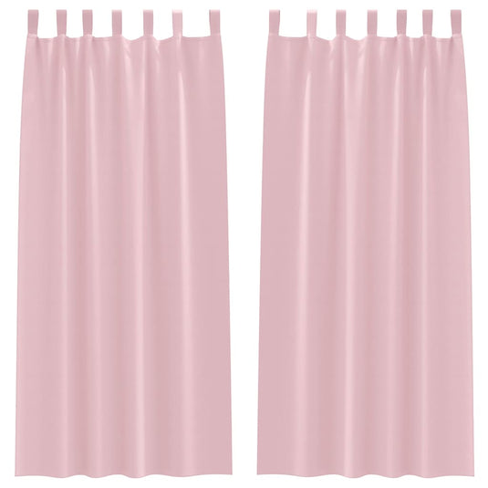Vidaxl zwart-out gordijnen met ringen 2 pcs babyroze 245 x 140 cm