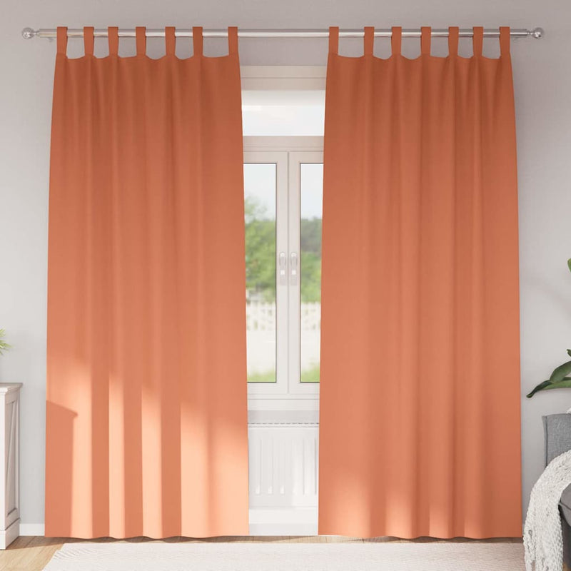 Afbeelding laden in galerijviewer, Vidaxl zwart-out gordijnen met ringen 2 pcs terracotta 245 x 140 cm
