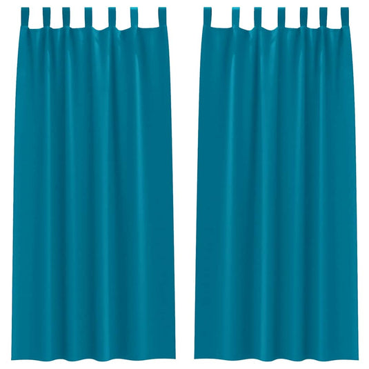 Vidaxl zwart-out gordijnen met ringen 2 pcs turquoise 260 x 140 cm