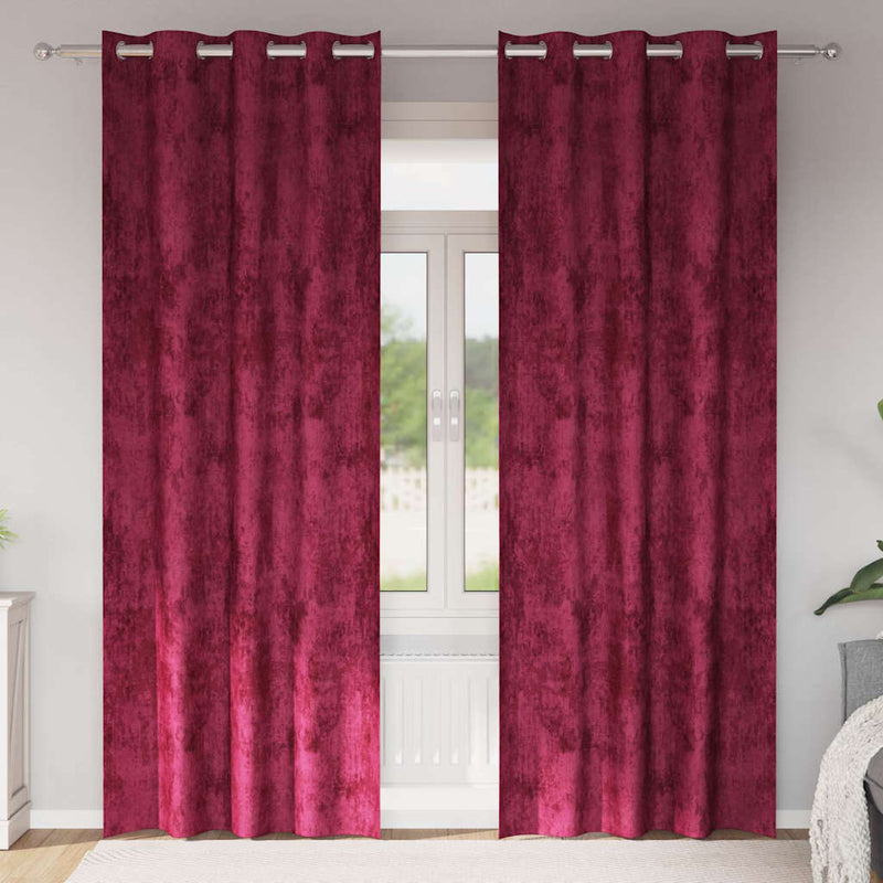 ギャラリービューアに画像をロードする, Vidaxl velvet gordijnen 2 pcs wijnrood 260 x 140 cm fluweel
