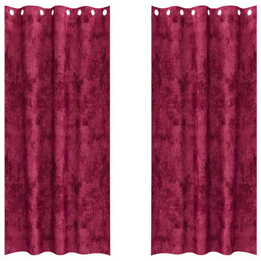 Vidaxl velvet gordijnen 2 pcs wijnrood 260 x 140 cm fluweel