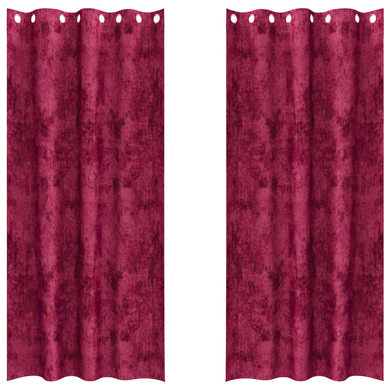 ギャラリービューアに画像をロードする, Vidaxl velvet gordijnen 2 pcs wijnrood 260 x 140 cm fluweel
