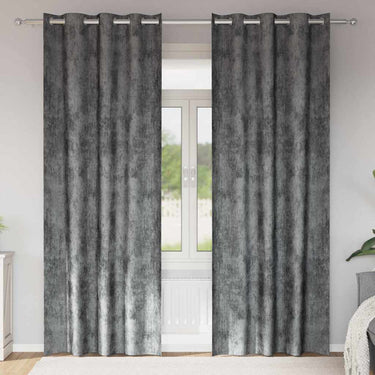 Vidaxl velvet gordijnen met gordijnen 2 pcs grijs 225 x 140 cm fluweel