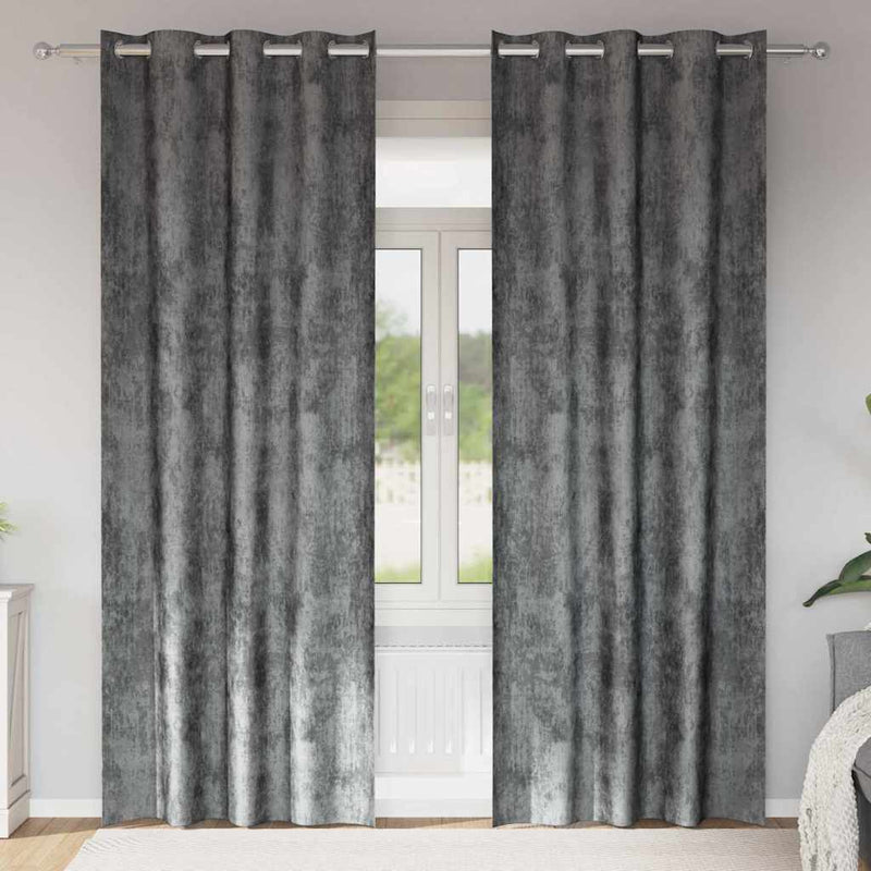 ギャラリービューアに画像をロードする, Vidaxl velvet gordijnen met gordijnen 2 pcs grijs 245 x 140 cm fluweel
