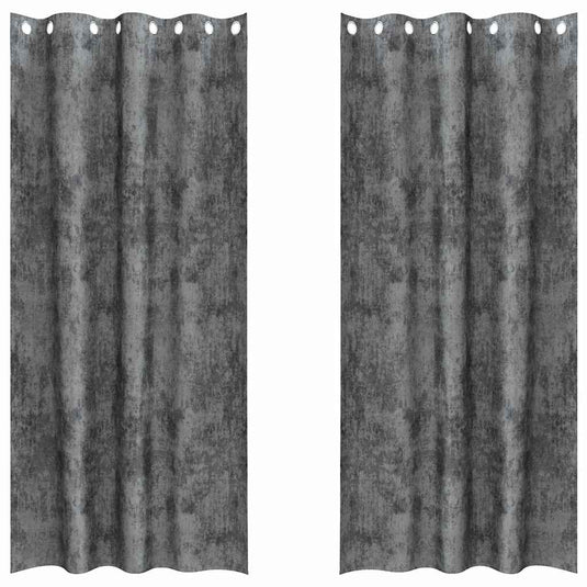 Vidaxl velvet gordijnen met gordijnen 2 pcs grijs 260 x 140 cm fluweel