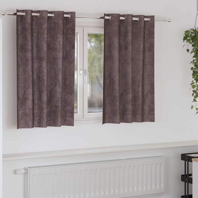 ギャラリービューアに画像をロードする, Vidaxl velvet gordijnen met gordijnen 2 pcs bruin 140 x 140 cm fluweel

