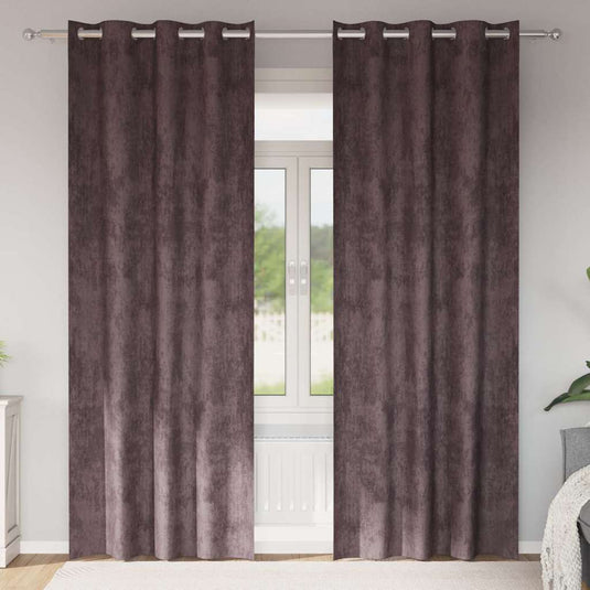 Vidaxl velvet gordijnen met gordijnen 2 pcs bruin 225 x 140 cm fluweel