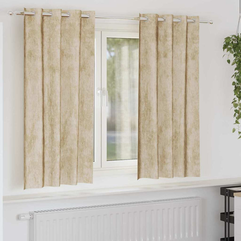 ギャラリービューアに画像をロードする, Vidaxl velvet gordijnen met gordijnen 2 pcs crème 175 x 140 cm fluweel
