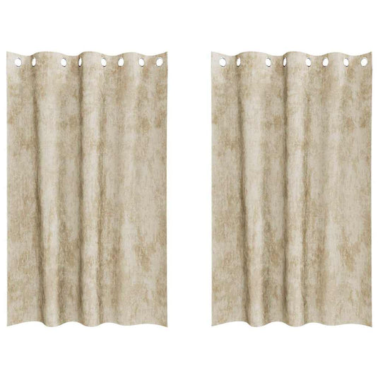 Vidaxl velvet gordijnen met gordijnen 2 pcs crème 175 x 140 cm fluweel