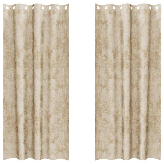 Vidaxl velvet gordijnen met gordijnen 2 pcs crème 225 x 140 cm fluweel