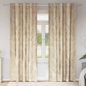 Vidaxl velvet gordijnen met gordijnen 2 pcs crème 260 x 140 cm fluweel