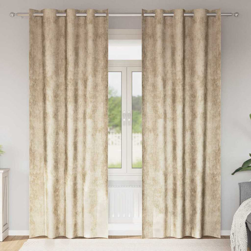 ギャラリービューアに画像をロードする, Vidaxl velvet gordijnen met gordijnen 2 pcs crème 260 x 140 cm fluweel
