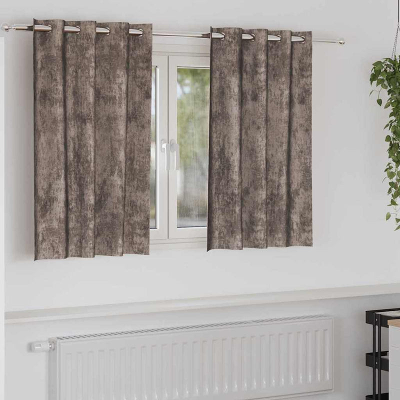 Afbeelding laden in galerijviewer, Vidaxl velvet gordijnen 2 pcs cappuccino 140 x 140 cm fluweel
