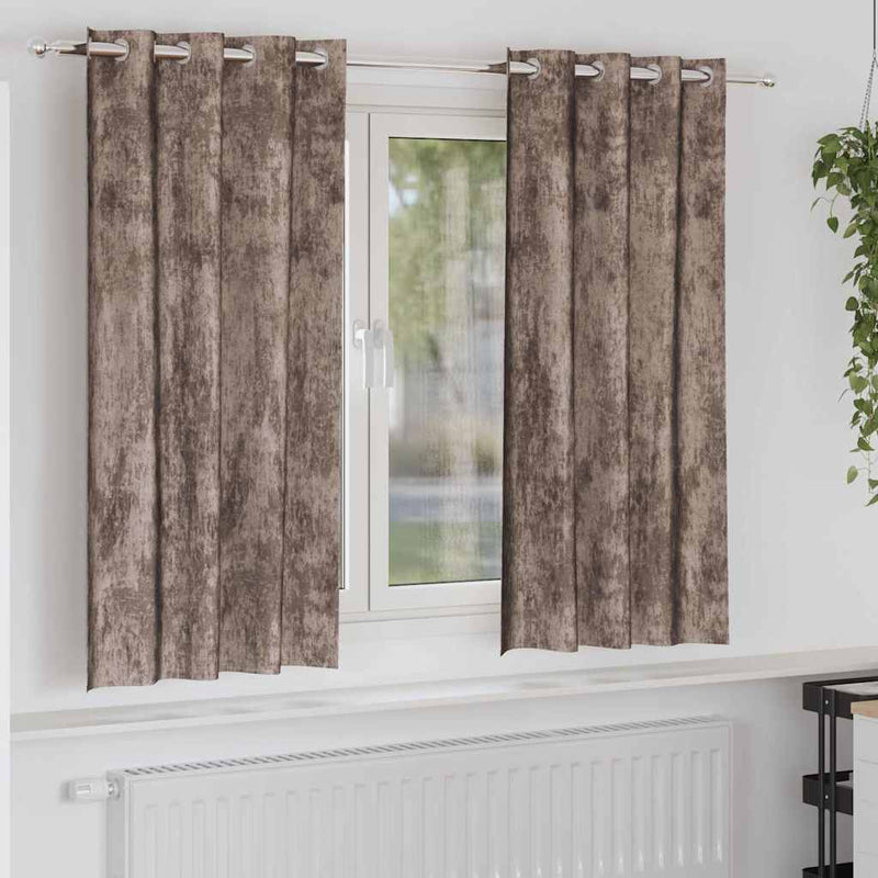 Afbeelding laden in galerijviewer, Vidaxl velvet gordijnen 2 pcs cappuccino 175 x 140 cm fluweel
