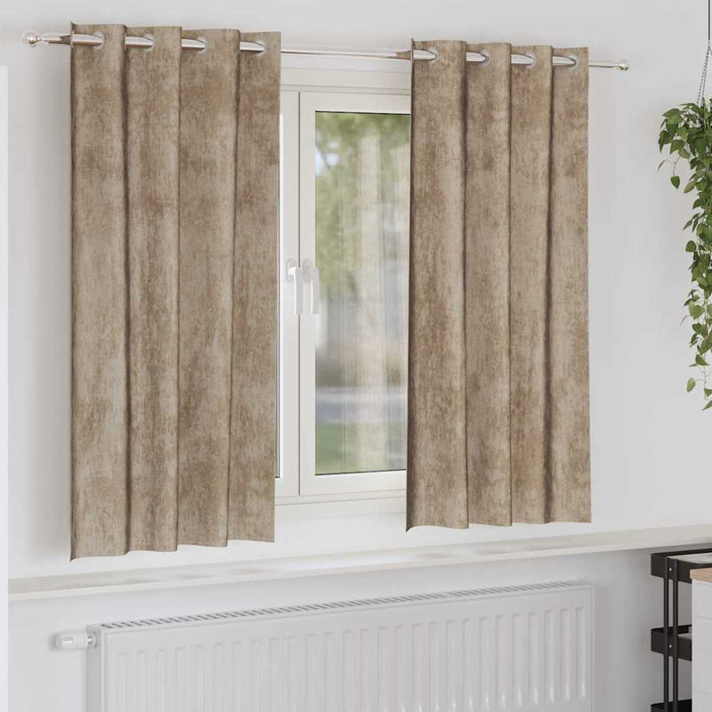 Afbeelding laden in galerijviewer, Vidaxl velvet gordijnen 2 pcs champagne 175 x 140 cm fluweel
