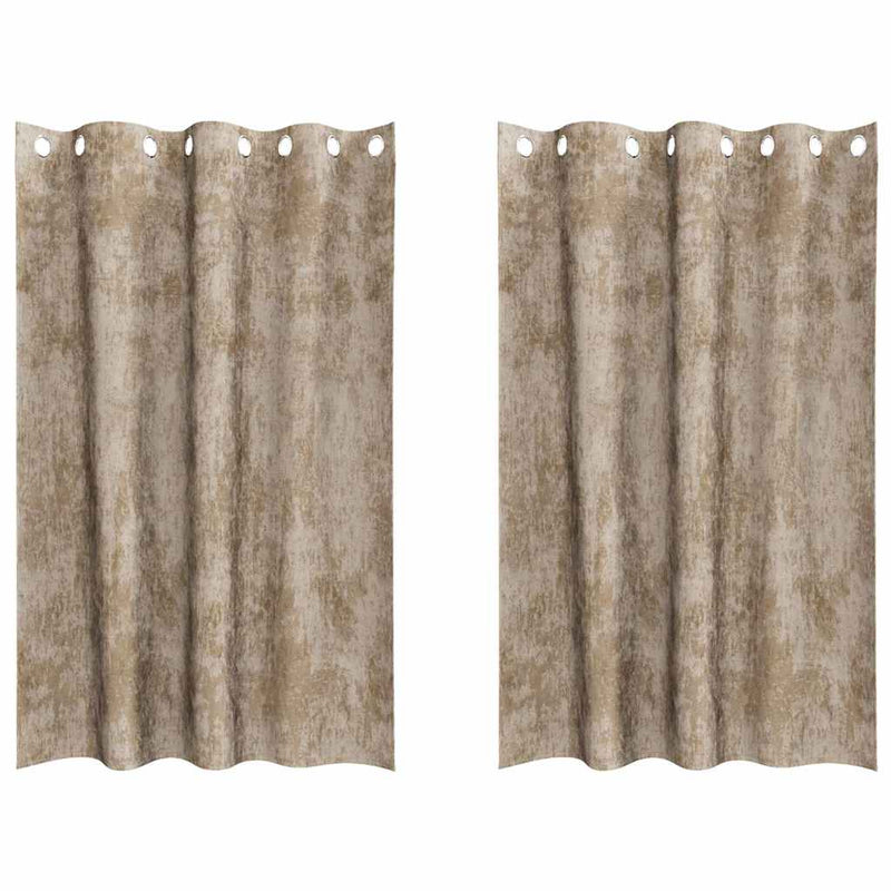 Afbeelding laden in galerijviewer, Vidaxl velvet gordijnen 2 pcs champagne 175 x 140 cm fluweel
