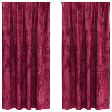 Vidaxl velvet gordijnen 2 pcs wijnrood 175 x 140 cm fluweel