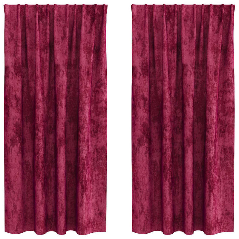 Chargez l'image dans la visionneuse de la galerie, Vidaxl velvet gordijnen 2 pcs wijnrood 175 x 140 cm fluweel
