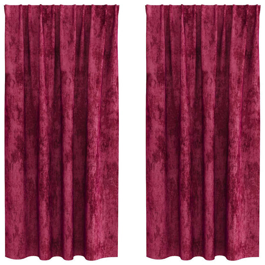 Vidaxl velvet gordijnen 2 pcs wijnrood 175 x 140 cm fluweel