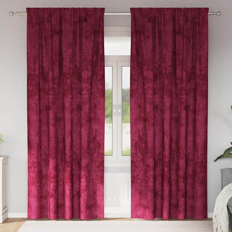 Chargez l'image dans la visionneuse de la galerie, Vidaxl velvet gordijnen 2 pcs wijnrood 245 x 140 cm fluweel
