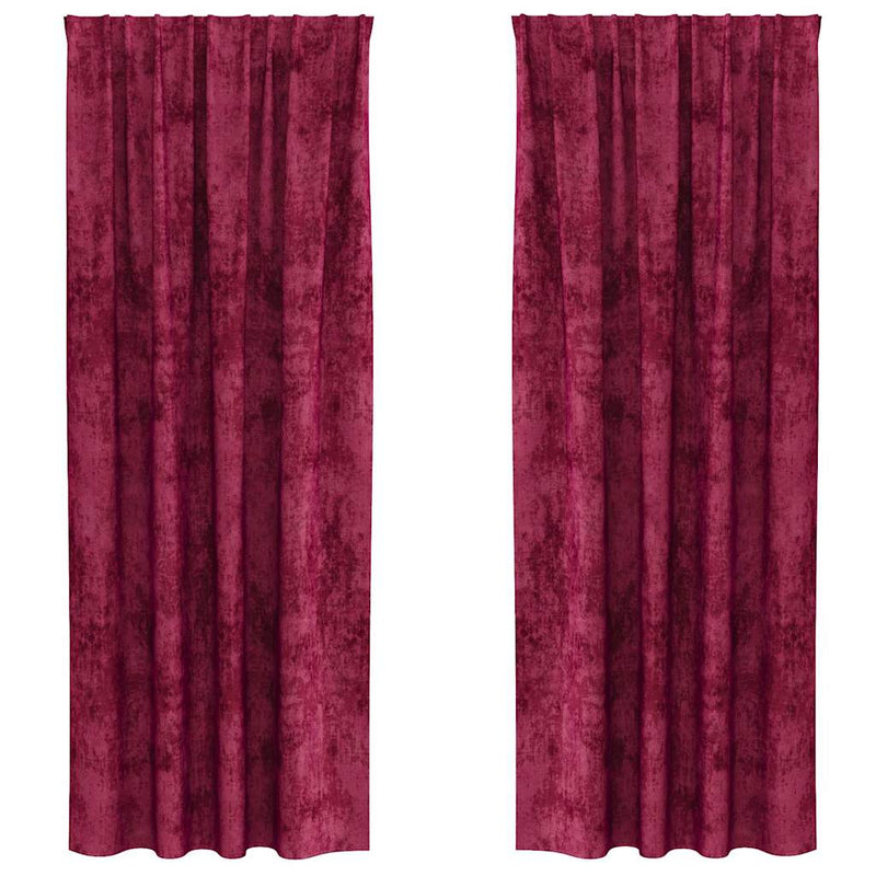 Chargez l'image dans la visionneuse de la galerie, Vidaxl velvet gordijnen 2 pcs wijnrood 245 x 140 cm fluweel
