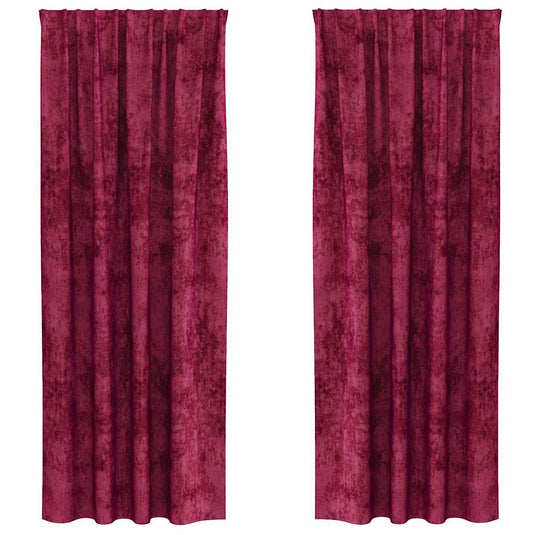 Vidaxl velvet gordijnen 2 pcs wijnrood 245 x 140 cm fluweel