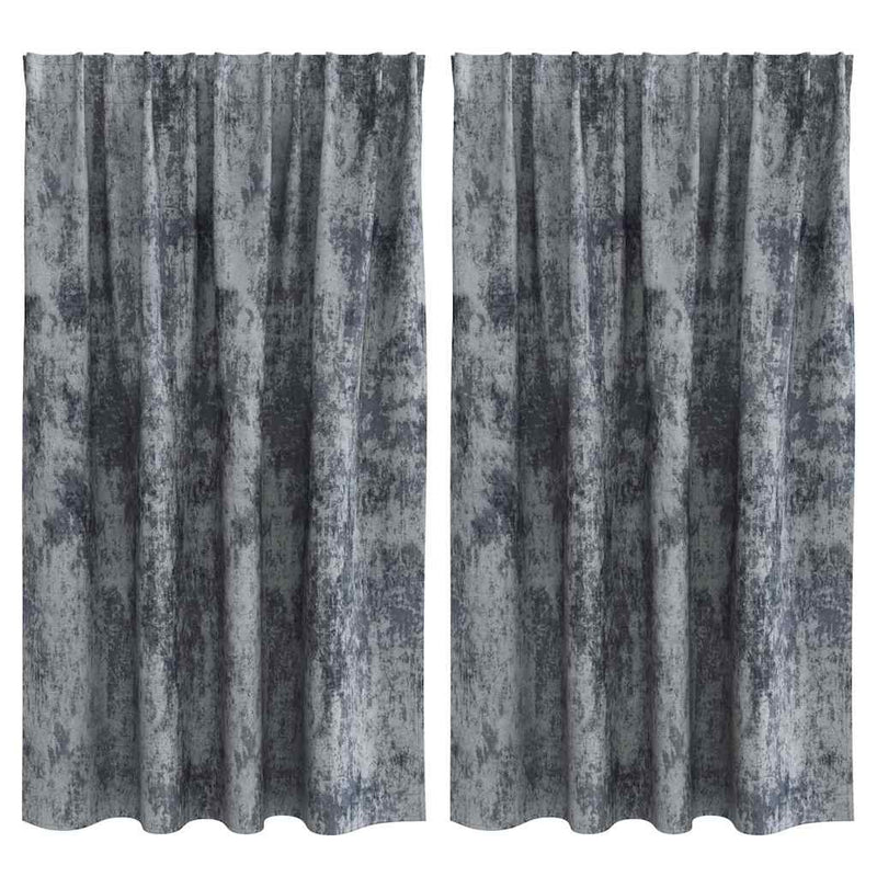 ギャラリービューアに画像をロードする, Vidaxl velvet gordijnen 2 pcs zilvergrijs 140 x 140 cm fluweel
