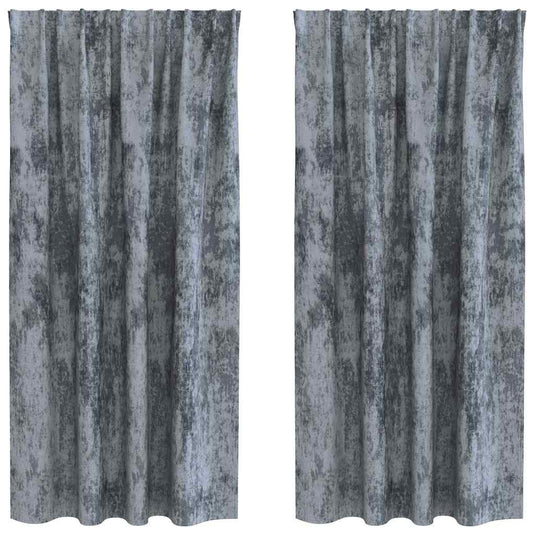 Vidaxl velvet gordijnen 2 pcs zilvergrijs 175 x 140 cm fluweel