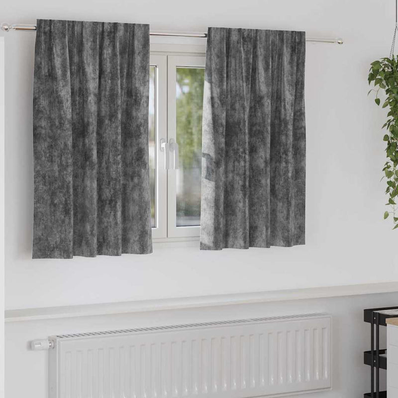 ギャラリービューアに画像をロードする, Vidaxl velvet gordijnen met gordijnen 2 pcs grijs 140 x 140 cm fluweel
