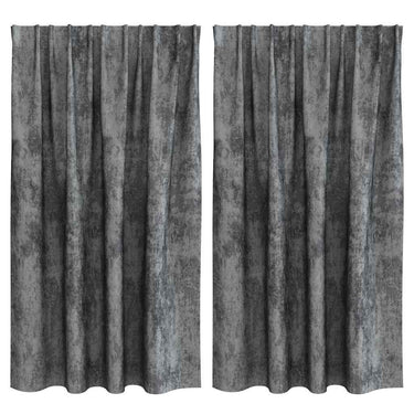 Vidaxl velvet gordijnen met gordijnen 2 pcs grijs 140 x 140 cm fluweel