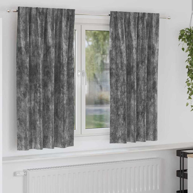 Chargez l'image dans la visionneuse de la galerie, Vidaxl velvet gordijnen met gordijnen 2 pcs grijs 175 x 140 cm fluweel
